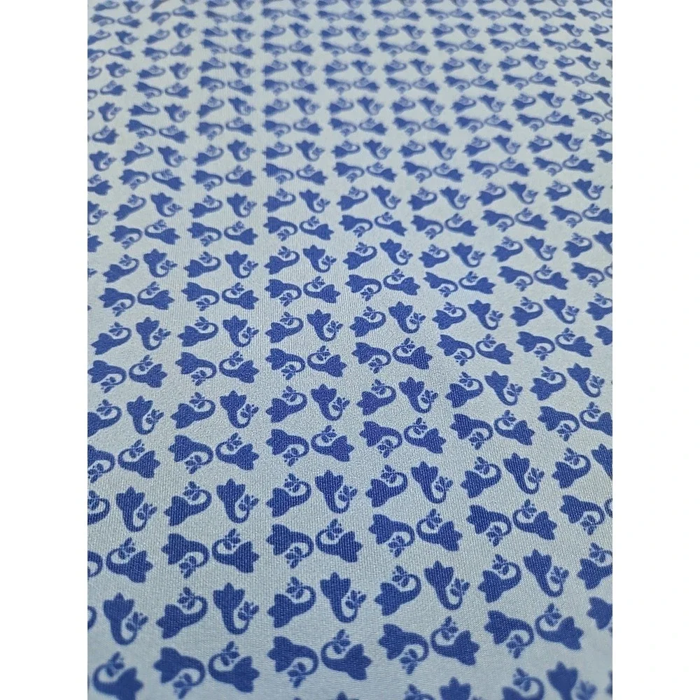 Turtleson Performance Polo‎ Blue Seahorse Print Short Sleeve Golf Shirt Men's M